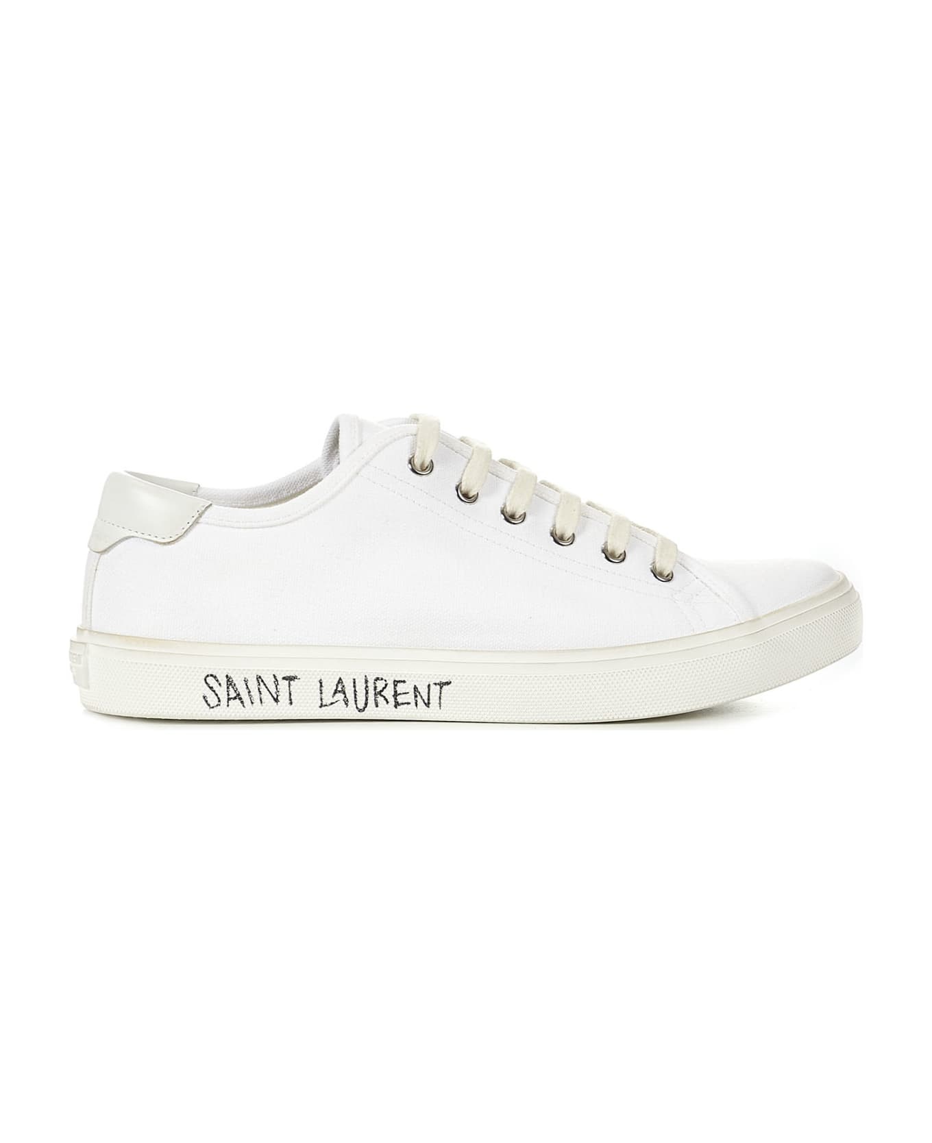 White Canvas Malib Sneakers - 1