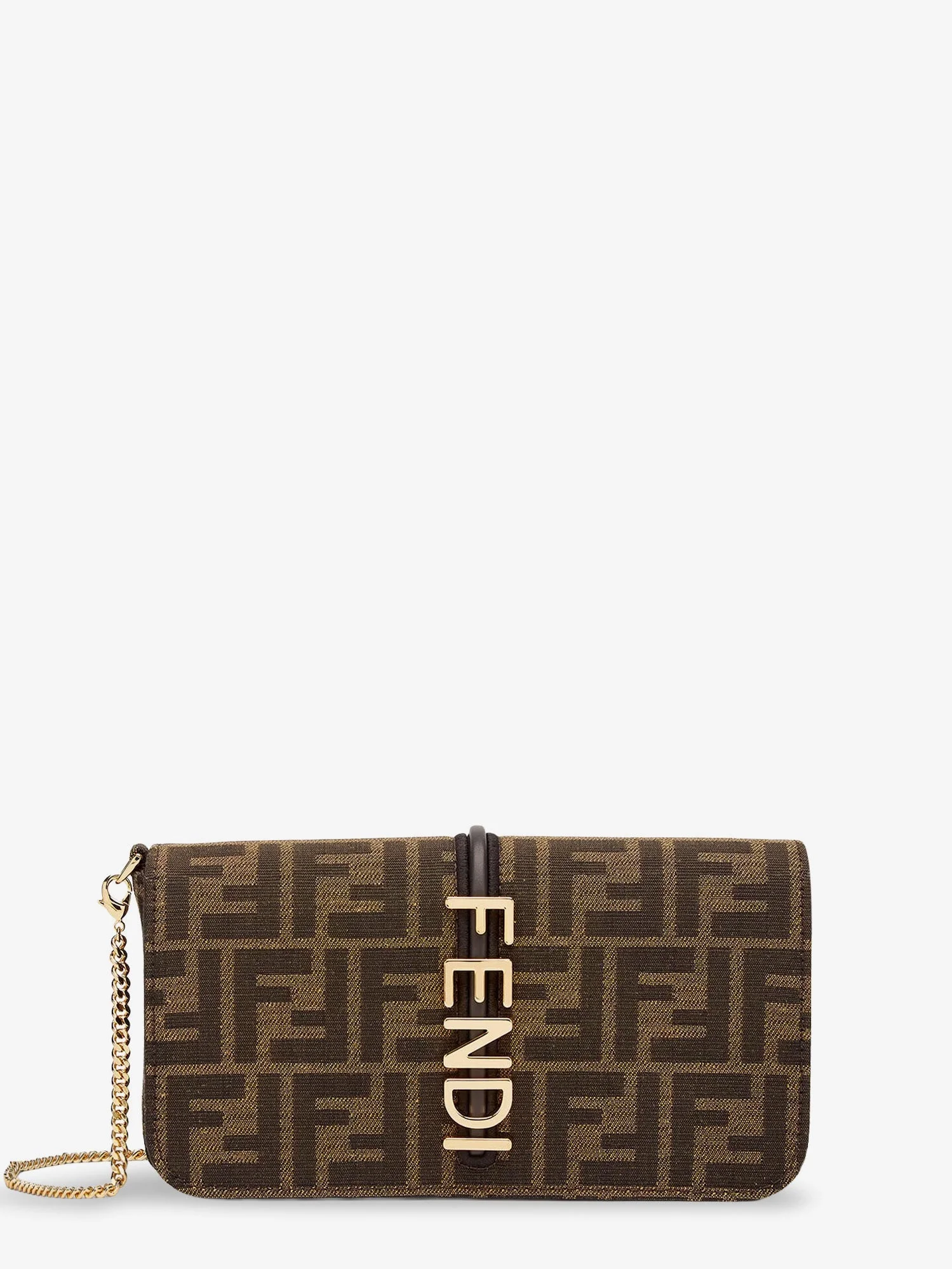 Fendi Wallet On Chain Ff Jacquard Fabric Wallet/Bag - 1