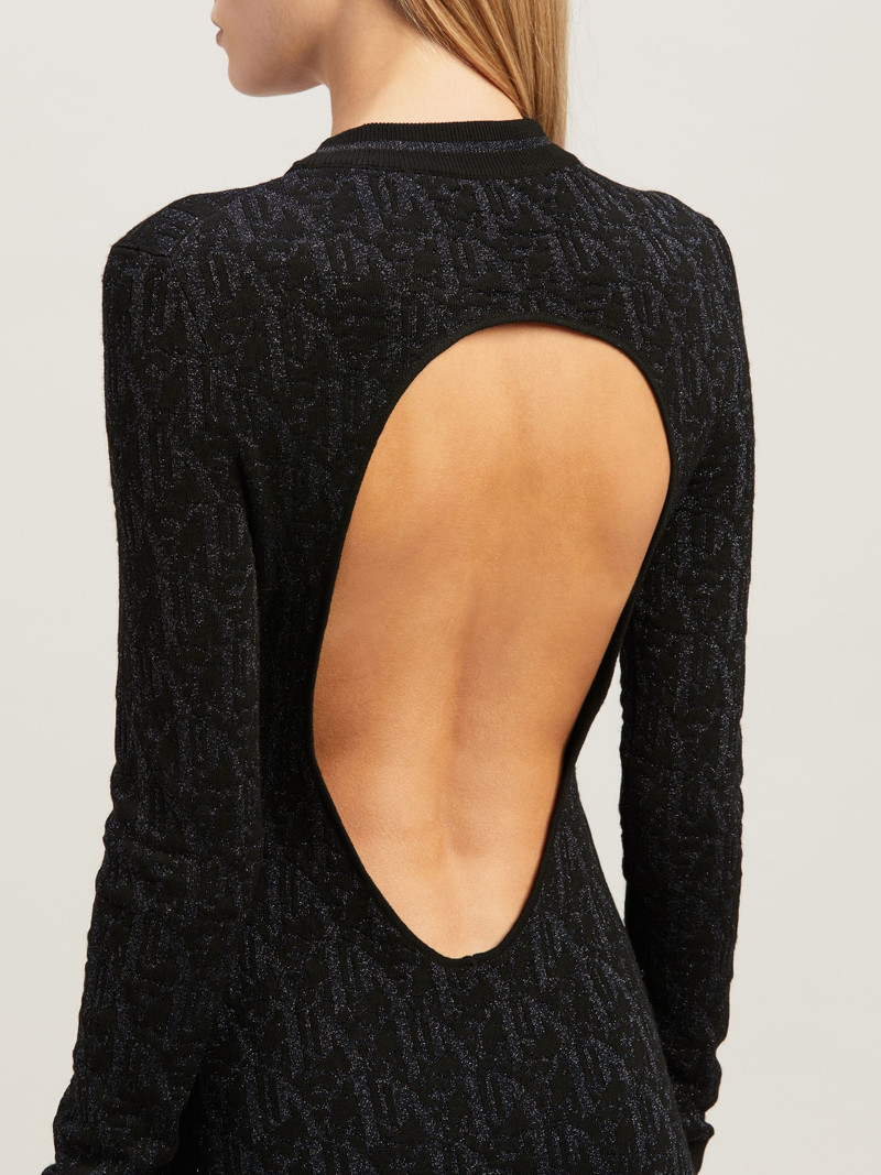 Monogram Jaquard Openback Dress 6