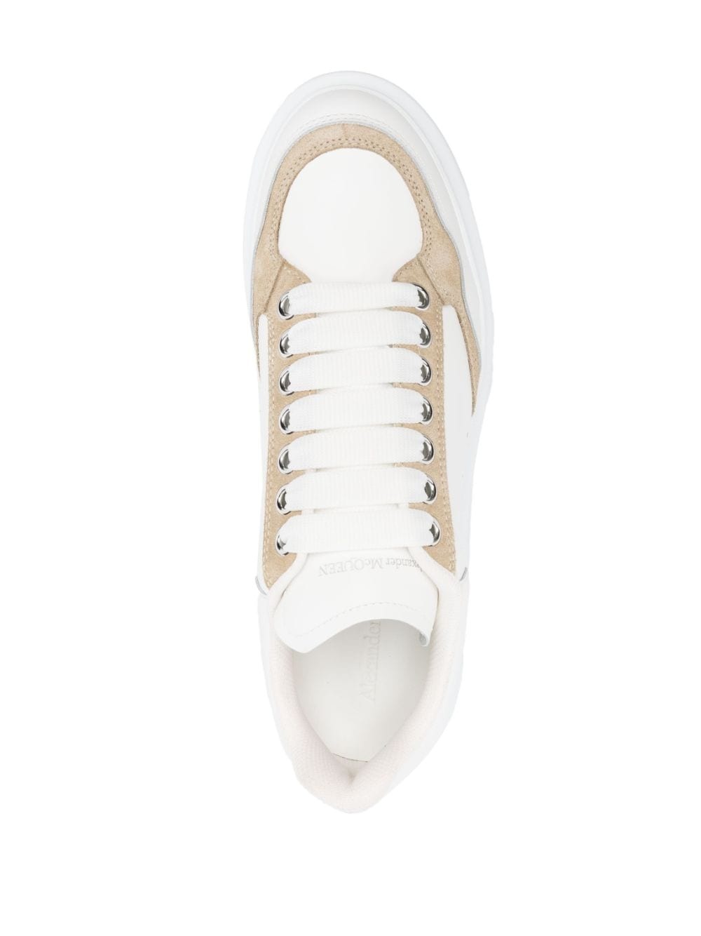 two-tone lace-up sneakers - 4