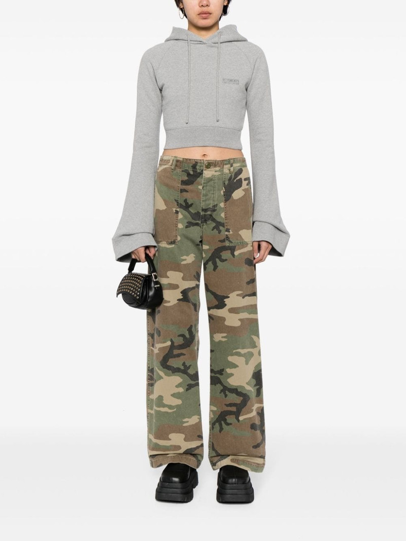 VETEMENTS logo-embroidered flared-sleeve hoodie outlook