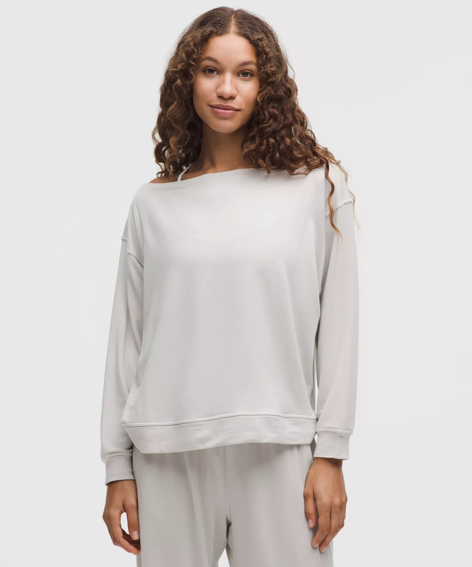 BeCalm Oversized Boatneck Long-Sleeve Shirt - 1