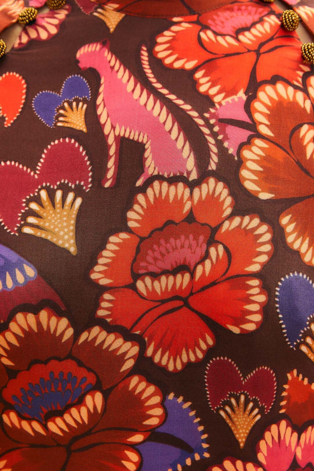 Brown Bright Flora Long Sleeve Mini Dress - 7