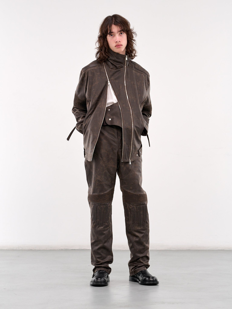 JUNTAE KIM Asymmetrical Embossing Leather Jacket outlook