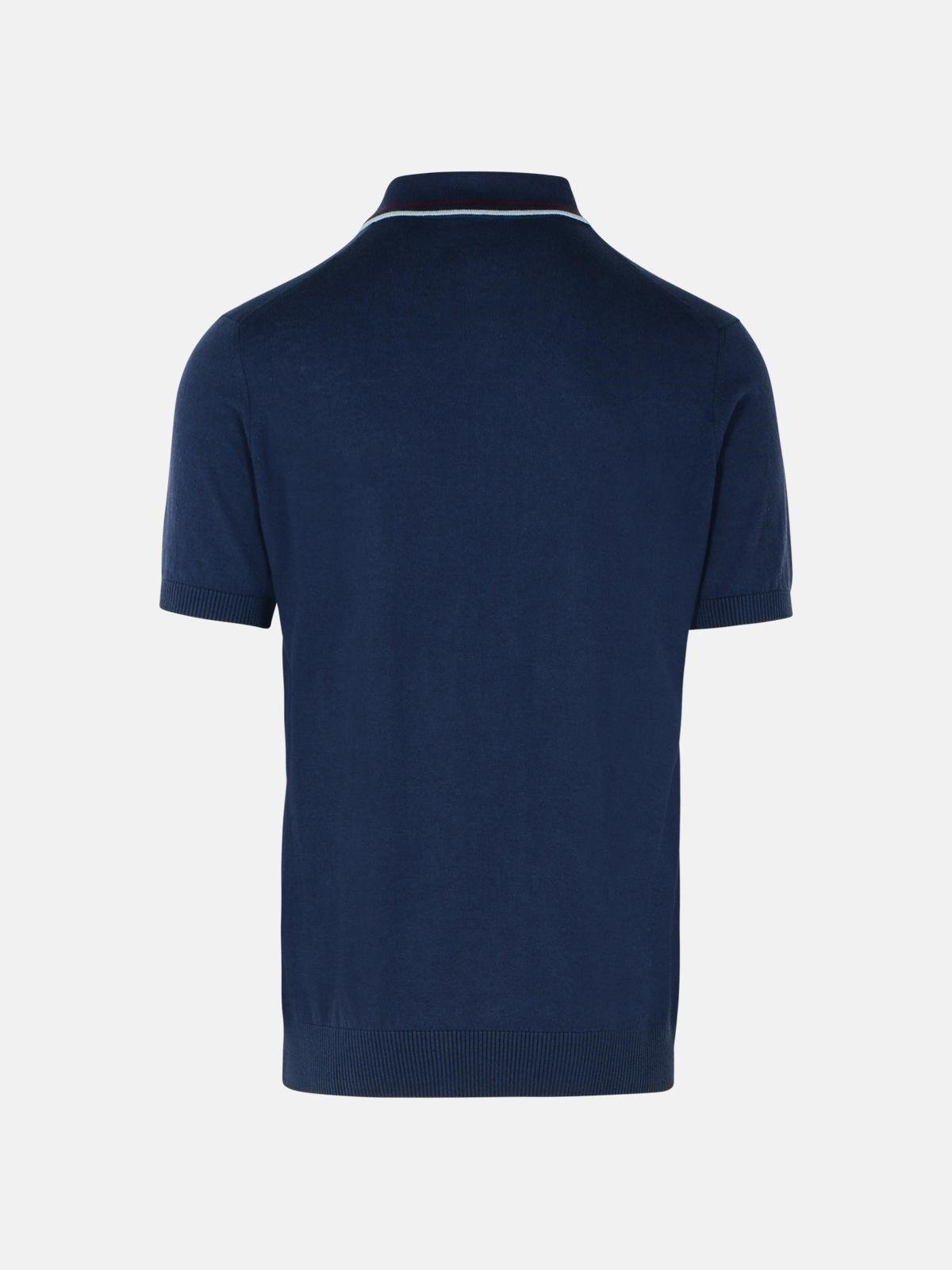 NAVY COTTON POLO SHIRT - 3