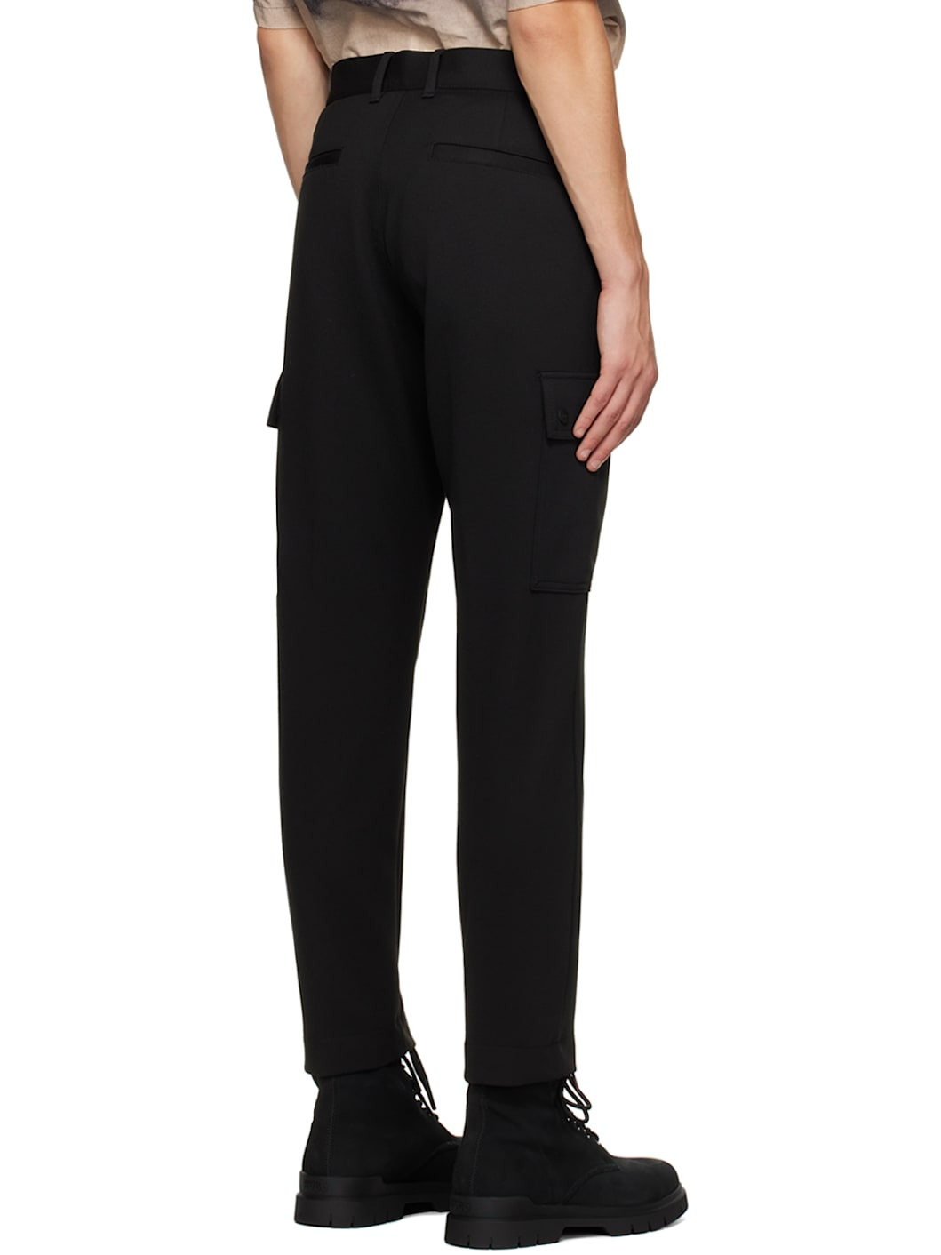 Black Pocket Cargo Pants - 3