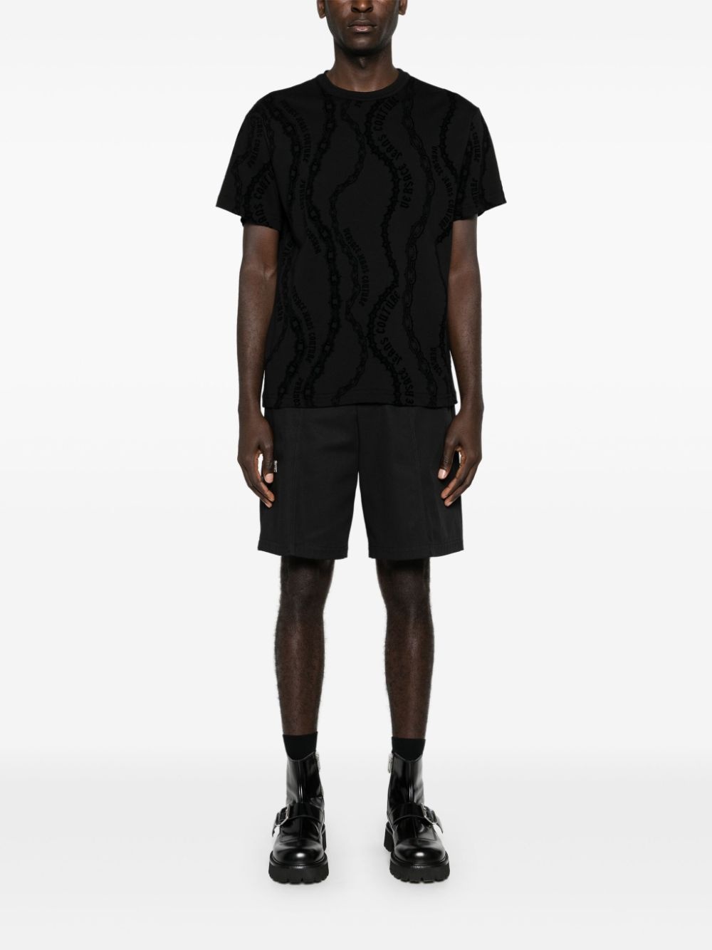 flocked-logo cotton T-shirt - 2