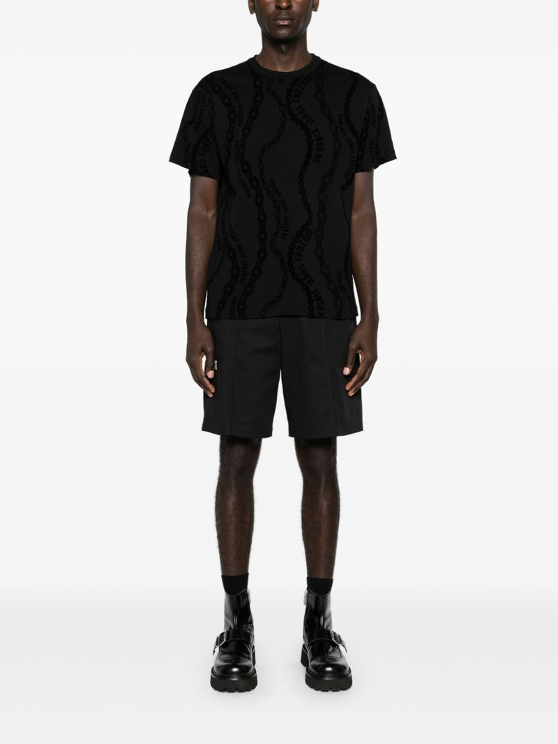 VERSACE JEANS COUTURE flocked-logo cotton T-shirt outlook