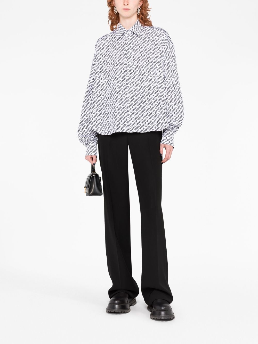 logo-print cotton shirt - 2