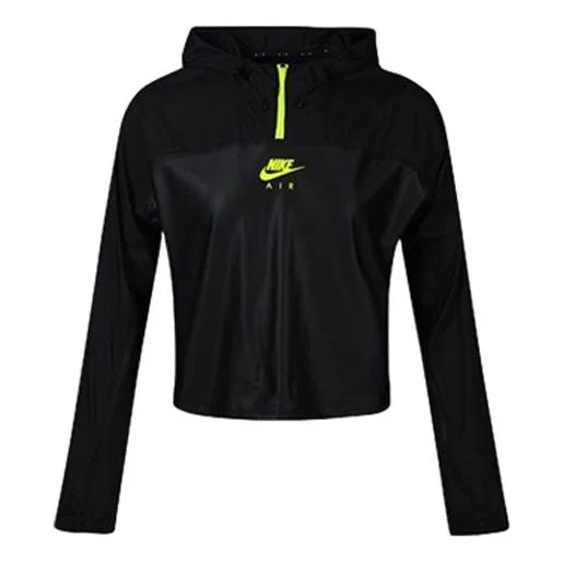(WMNS) 나이키 절반 지퍼 두건된 궤도 재킷 검정 CU3047-010 - 1