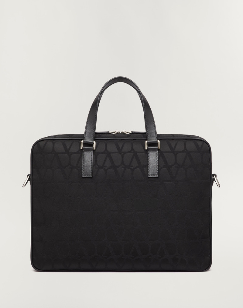 TOILE ICONOGRAPHE TECHNICAL FABRIC WORK BAG WITH LEATHER DETAILS 4