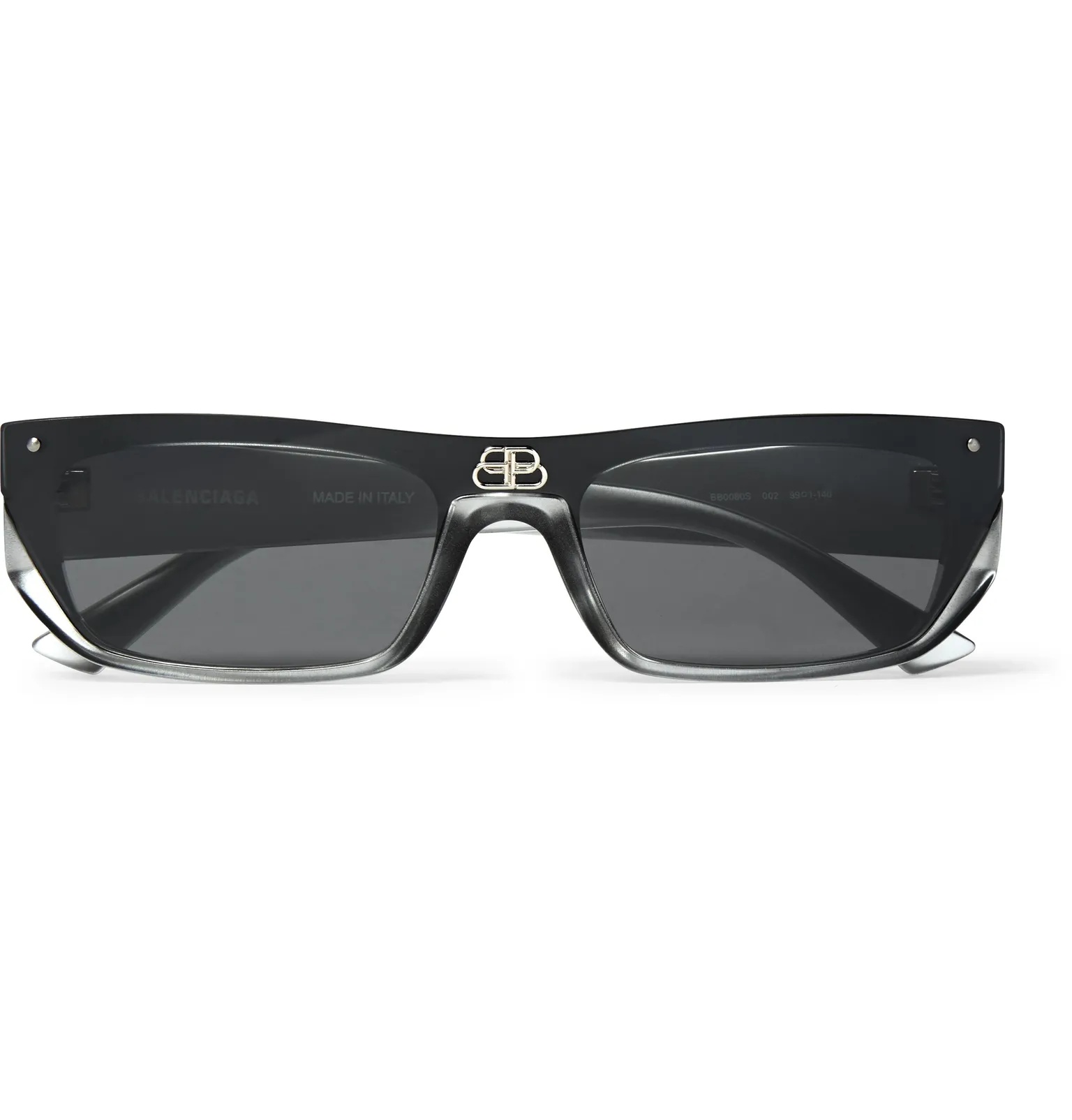 Rectangle-Frame Ruthenium and Acetate Sunglasses - 1