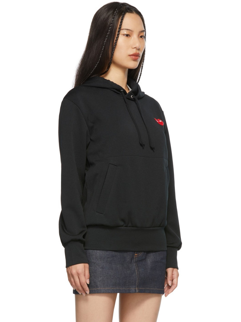 Black Wide-Fit Heart Patch Hoodie 2
