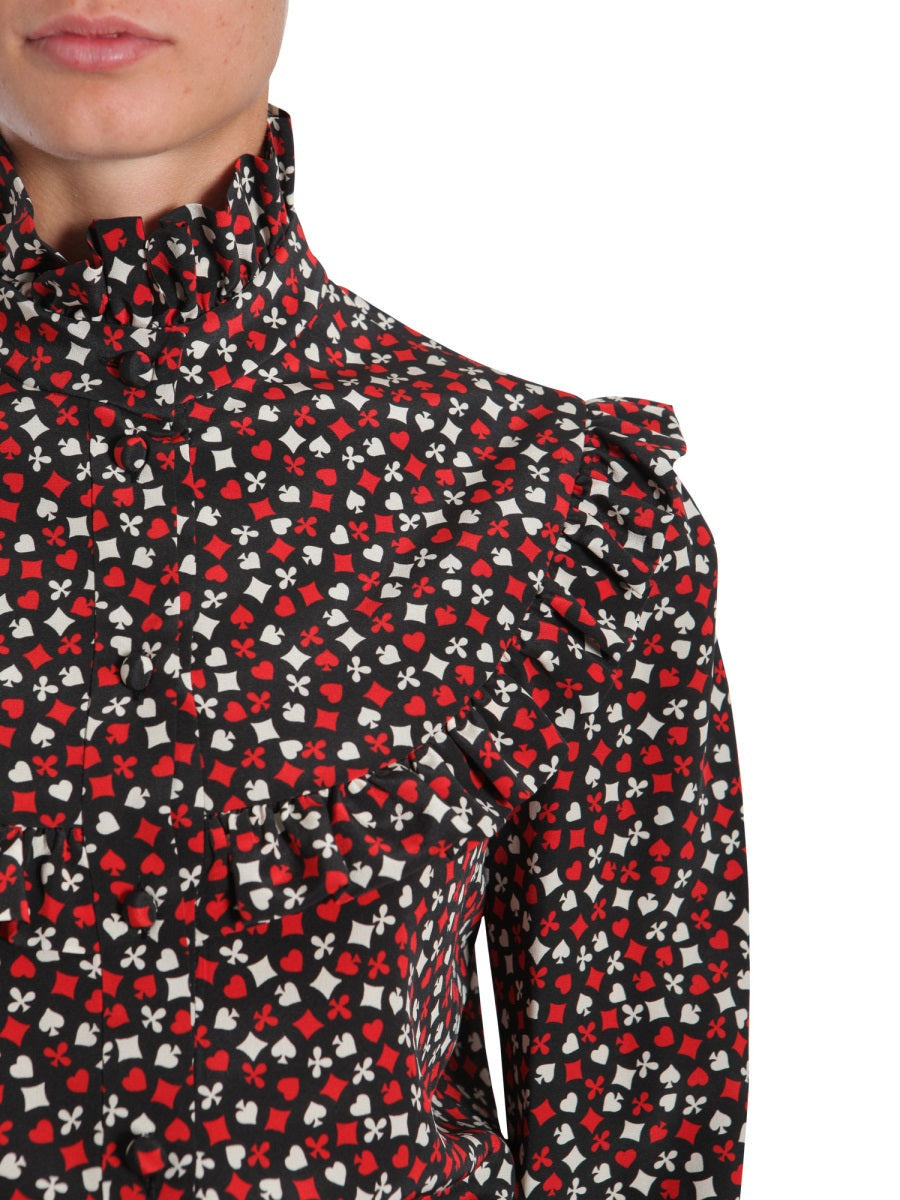 Saint Laurent Women Stand Up Collar Blouse - 3