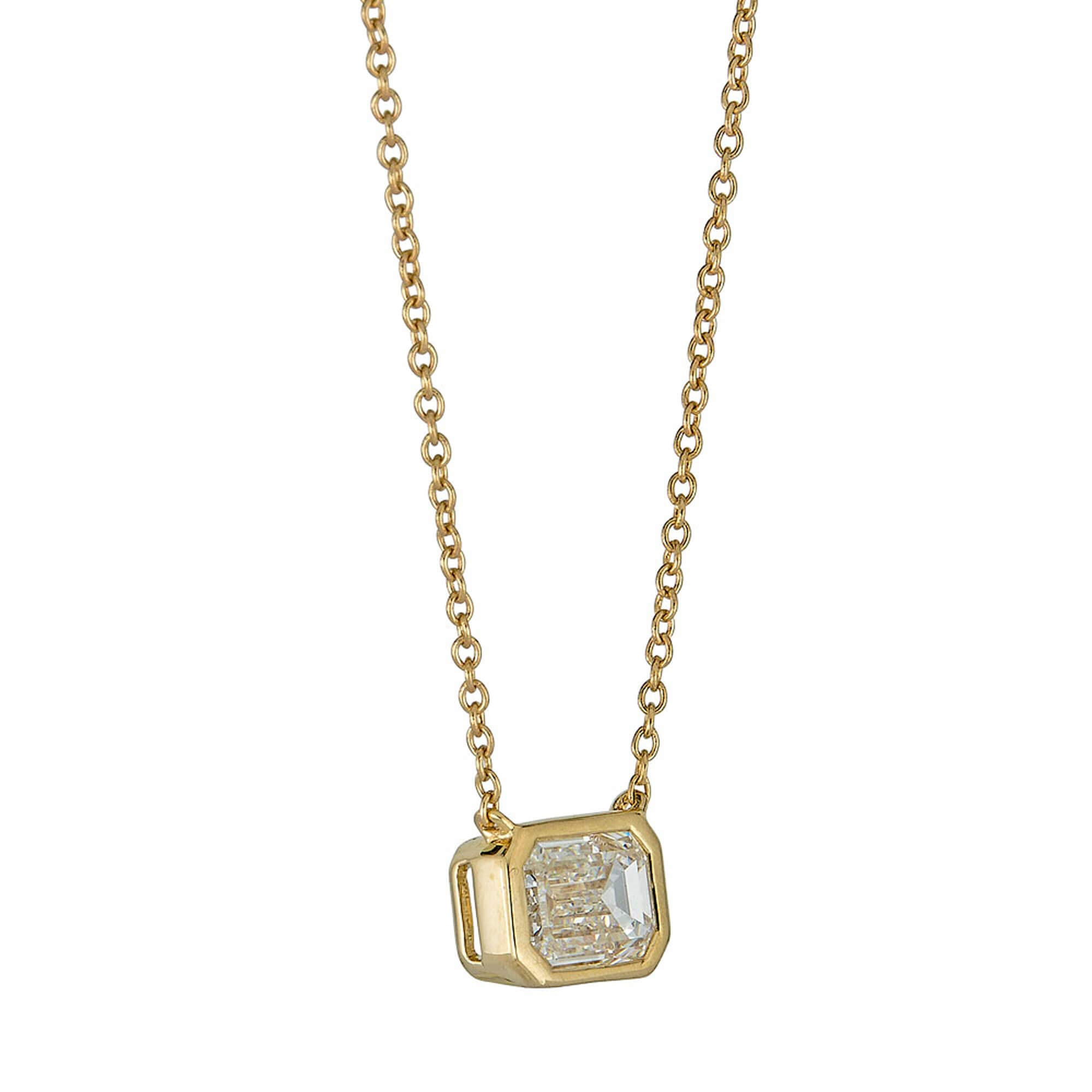 1 CTW LAB-Created Emerald Cut Necklace - 3