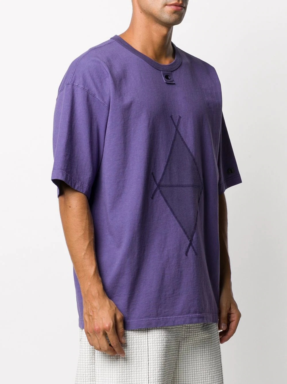 geometric-print crew neck T-Shirt  - 3