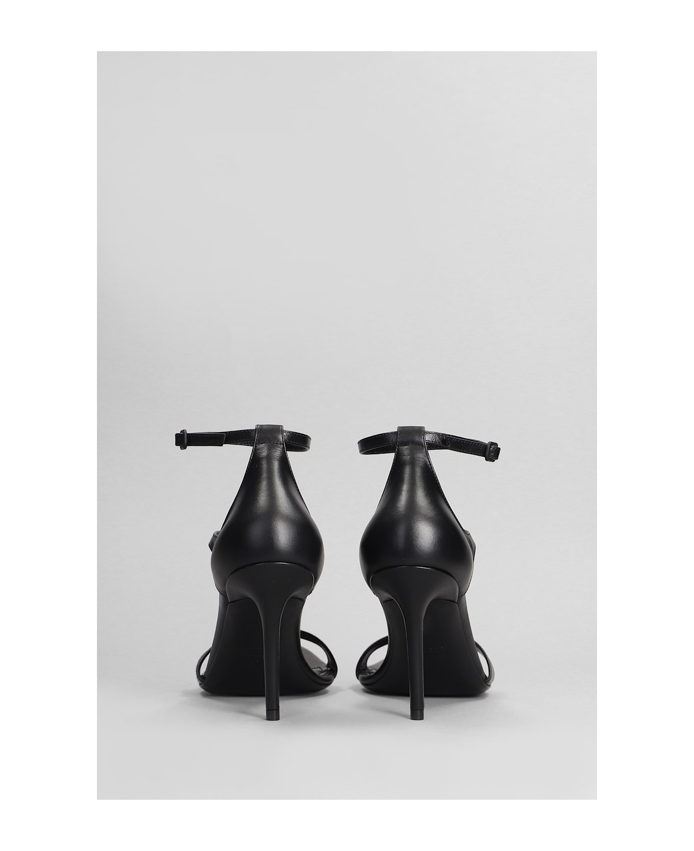 Honey Sandals In Black Leather - 4