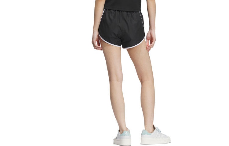 (WMNS) adidas originals Logo Laced Shorts 'Black' IU1292 - 2