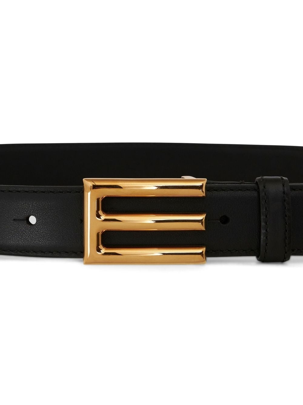 logo-buckle leather belt - 2