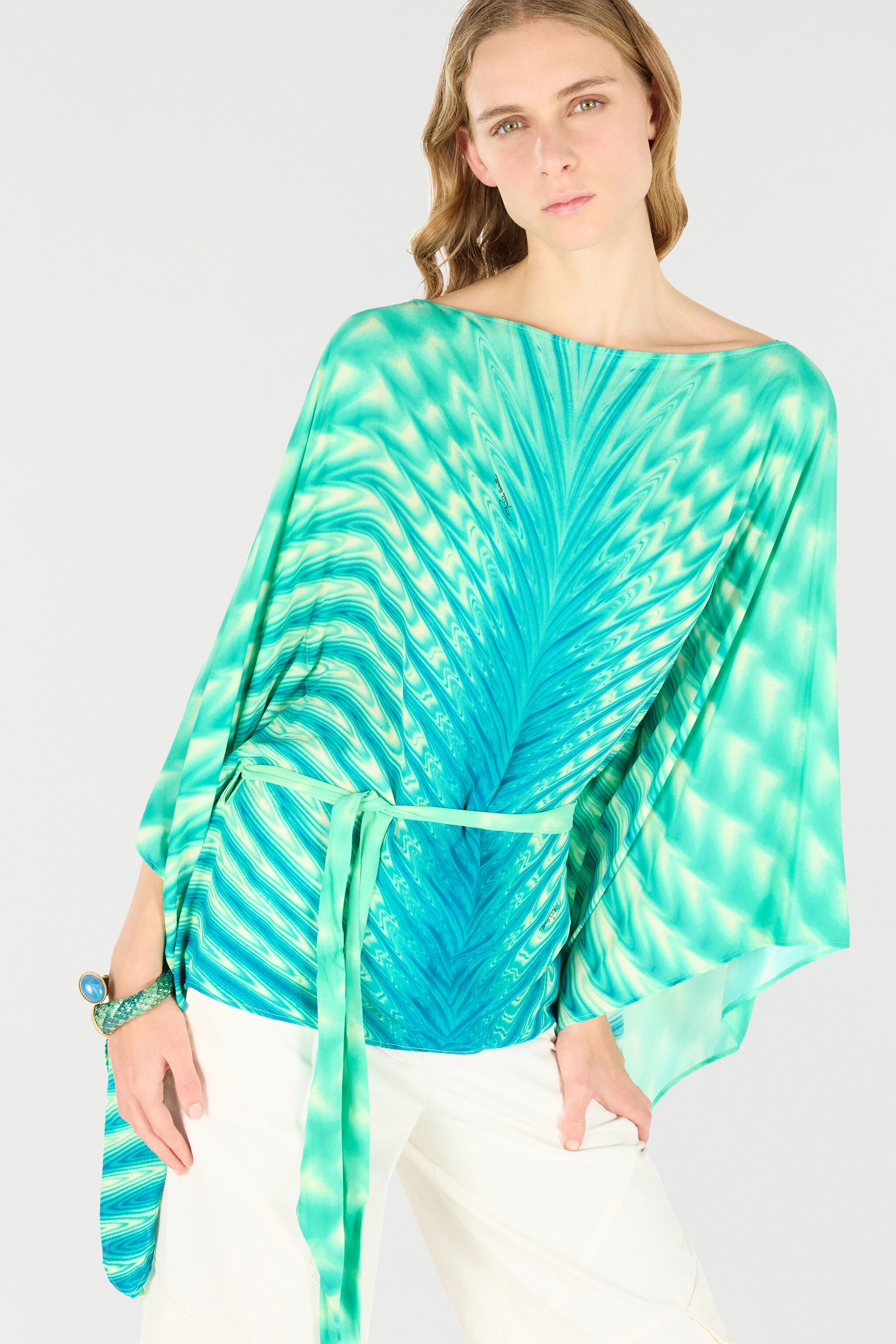 Caftan With Belt And All-Over Print - 6
