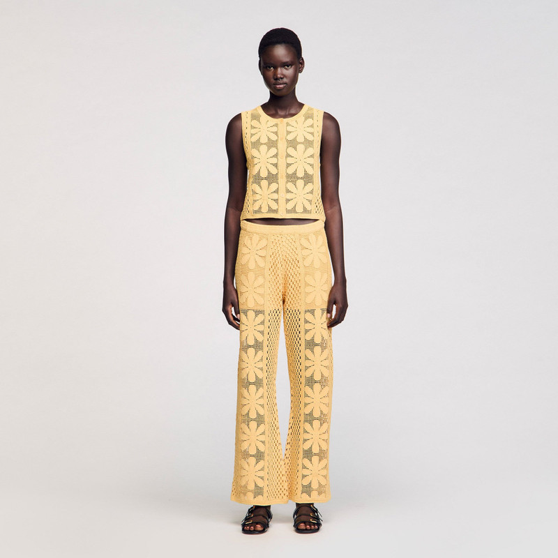 Sandro CROCHET STRAIGHT-LEG TROUSERS outlook