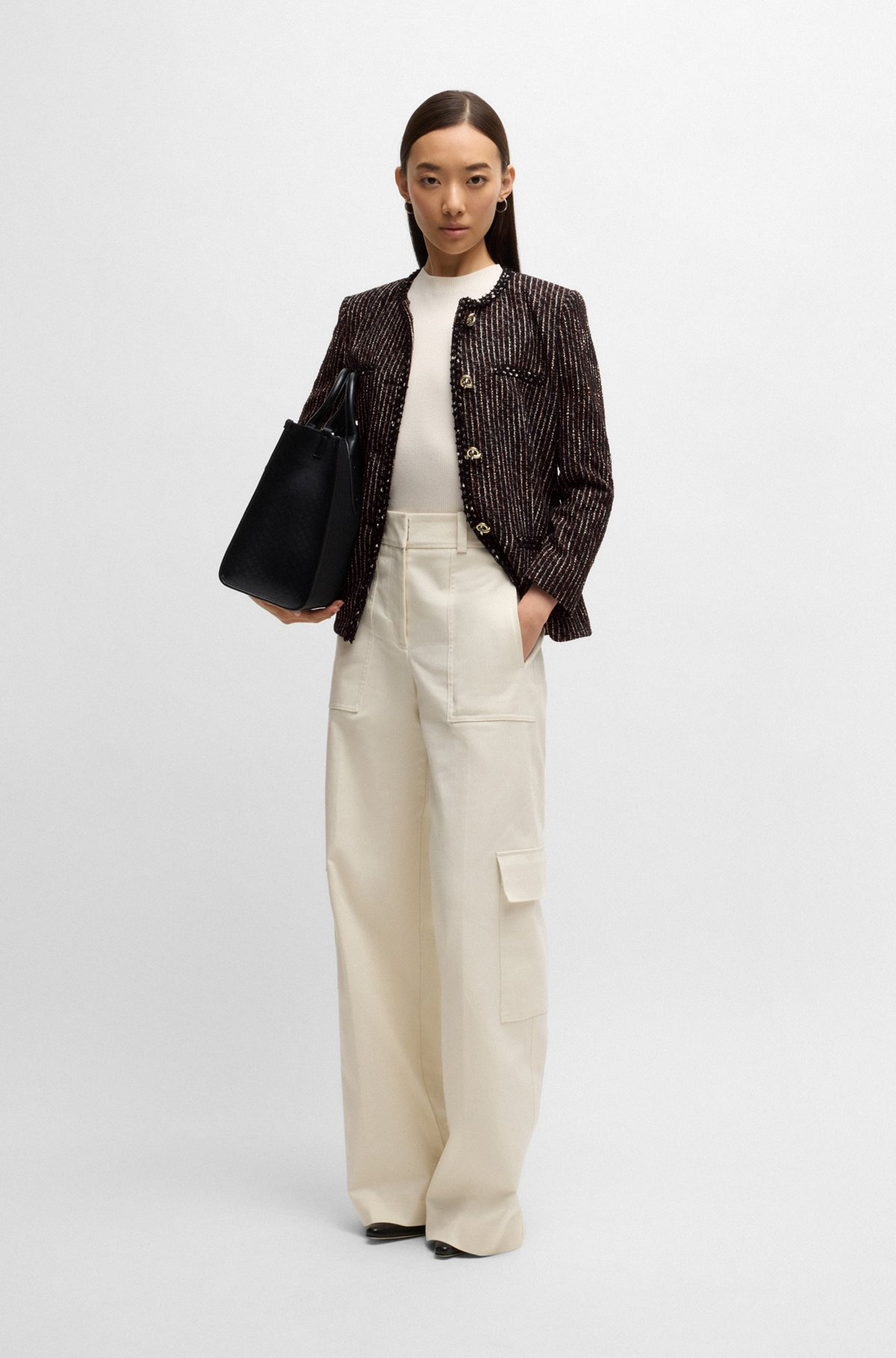 SLIM-FIT BLAZER IN MULTICOLORED BOUCLÉ - 3