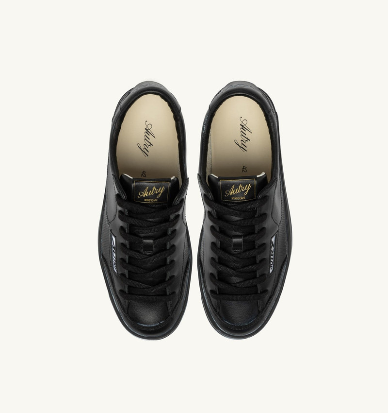 WINDSCAPE LOW SUPER VINTAGE SNEAKERS IN BLACK LEATHER 5