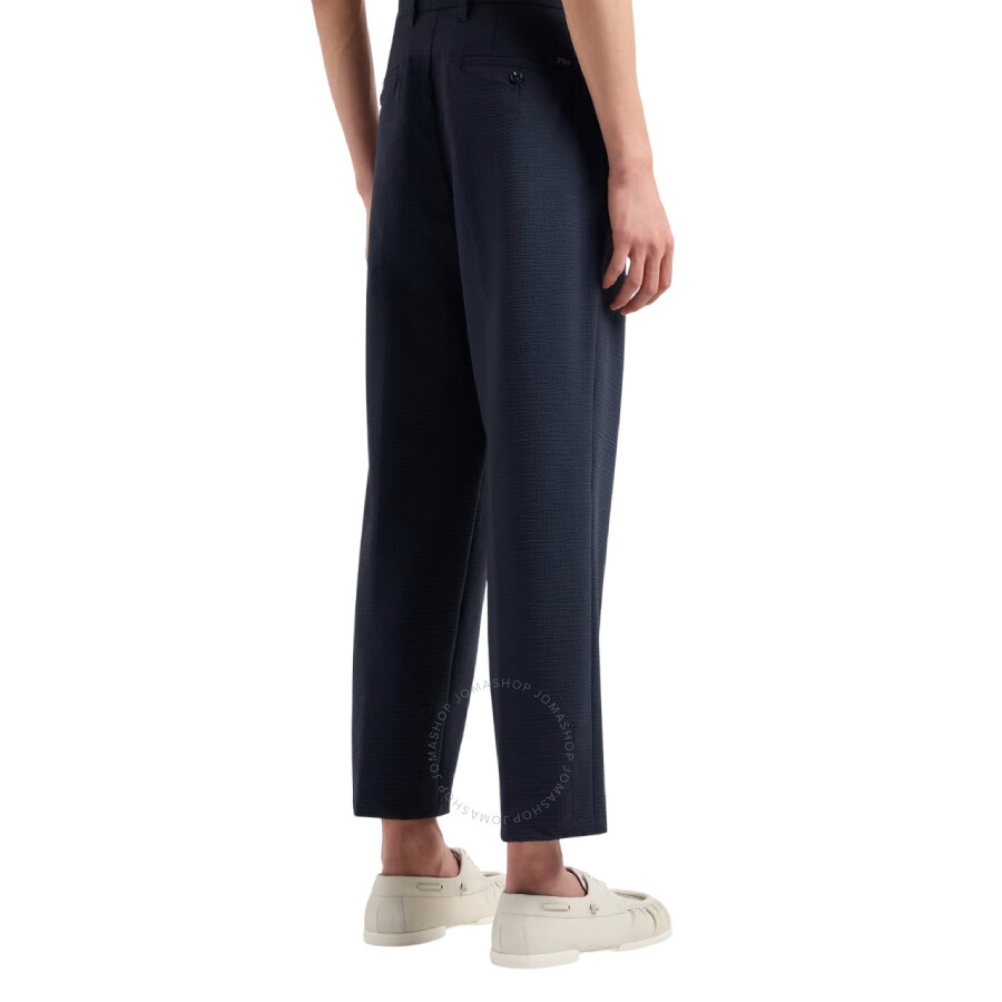 Emporio Armani Seersucker Pleated-Waist Chinos Pants - 3