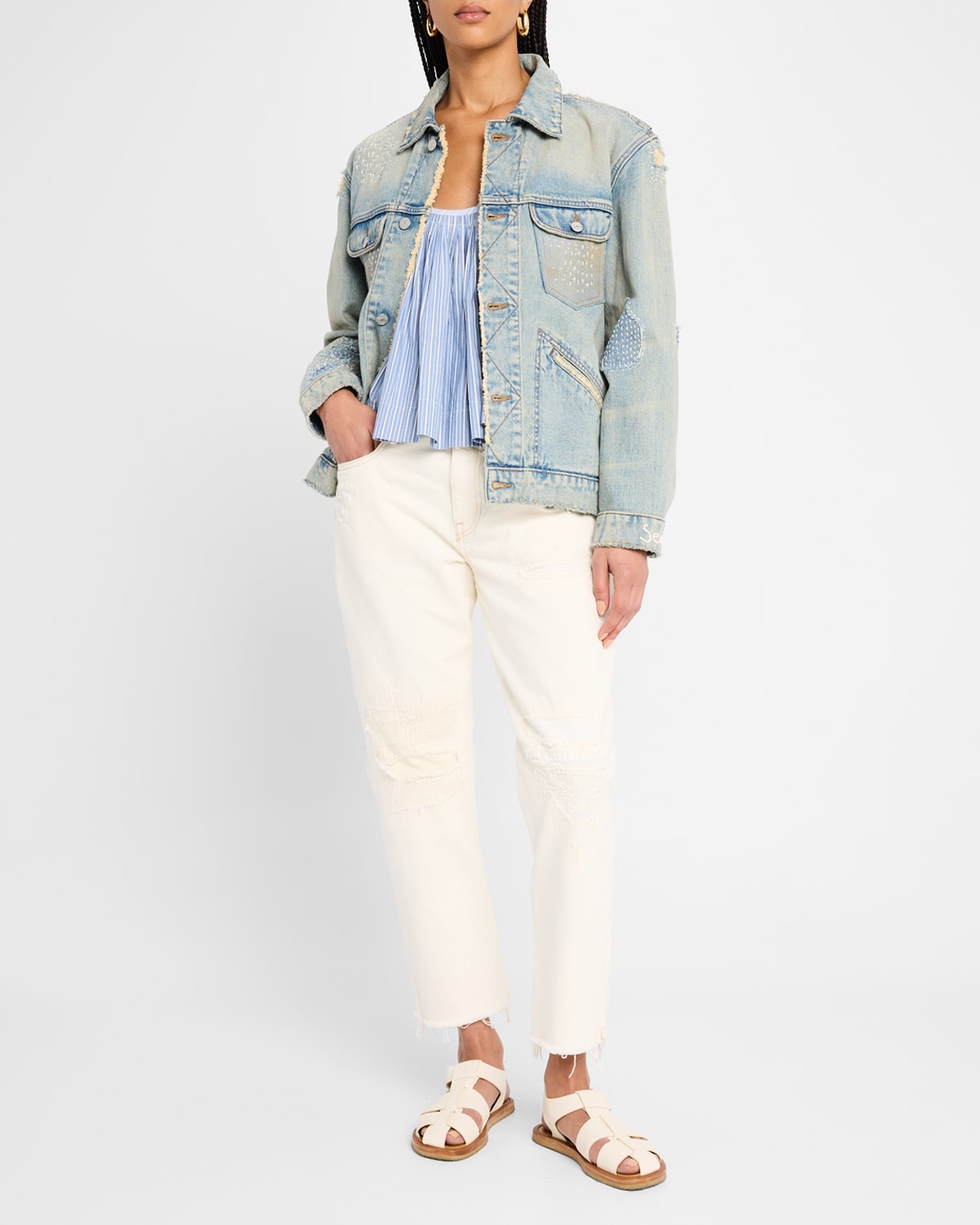 Helmi Stripe Shirting Tank Top - 2