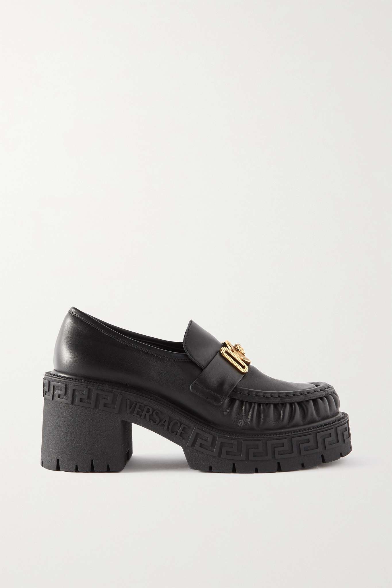 Embellished leather loafers - 1
