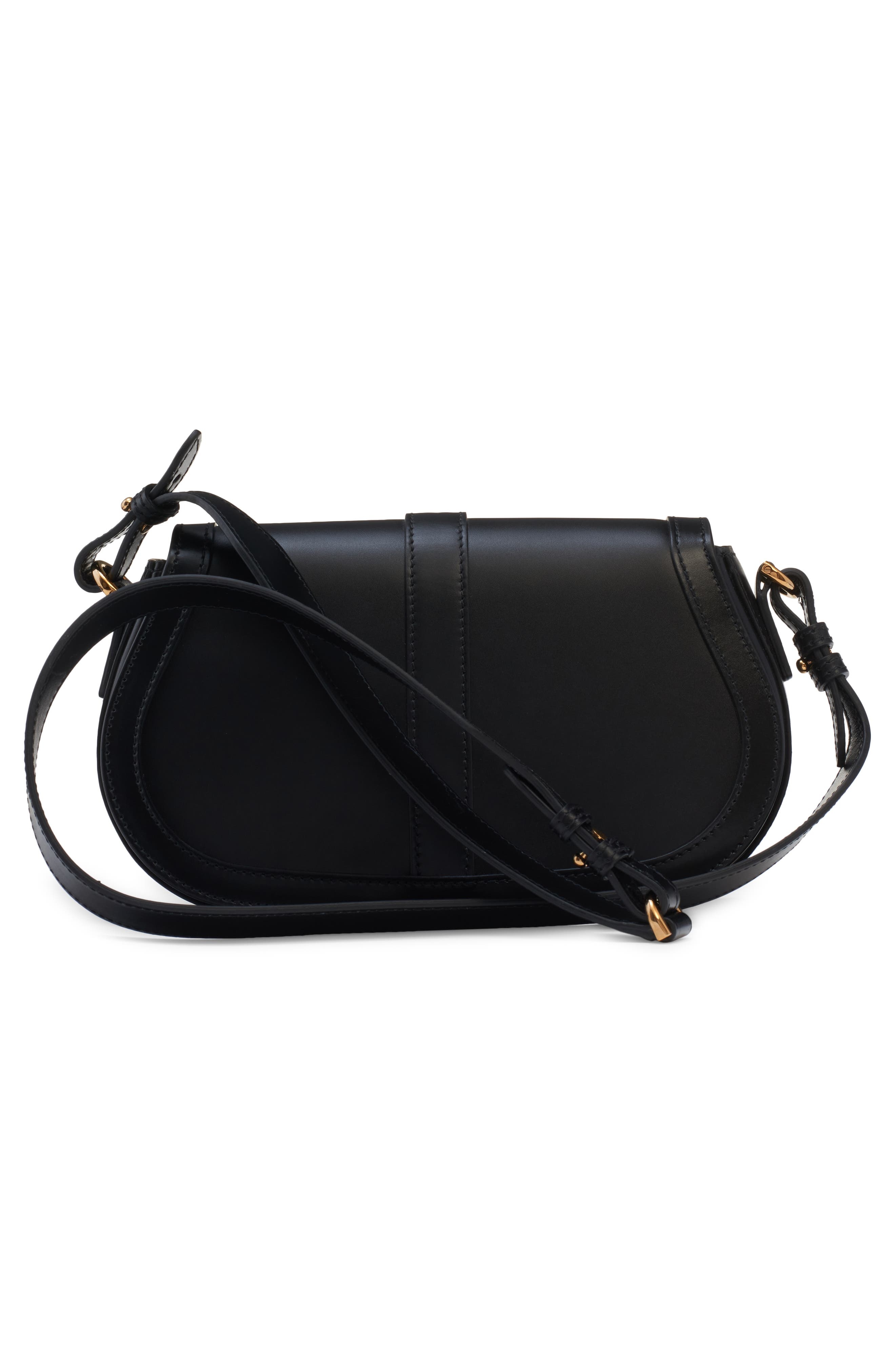 Medium Greca Goddess Leather Shoulder Bag in Black- Gold - 5
