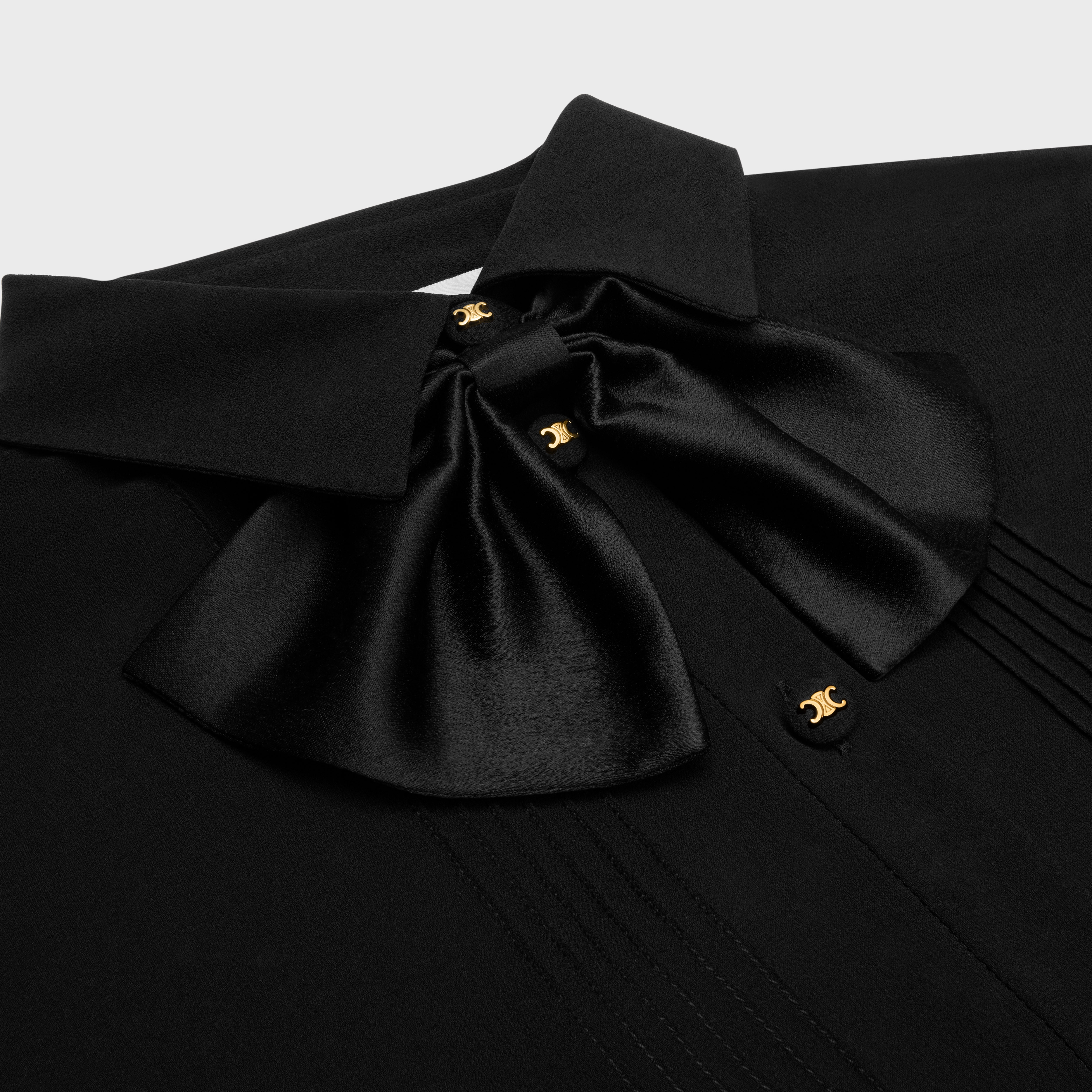 blouse with bow in silk georgette - 3