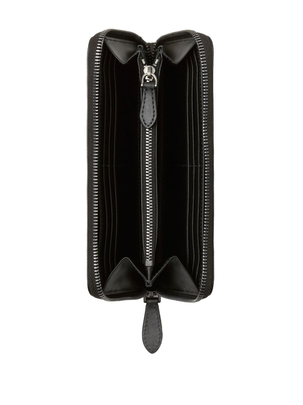 grained zip-around wallet - 3