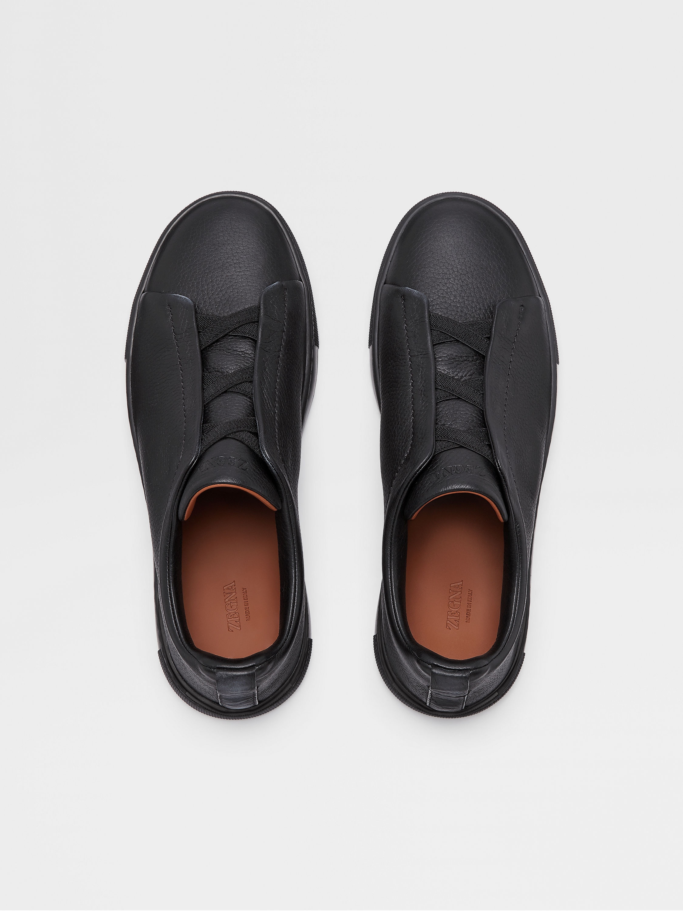 BLACK DEERSKIN TRIPLE STITCH™ SNEAKERS - 4