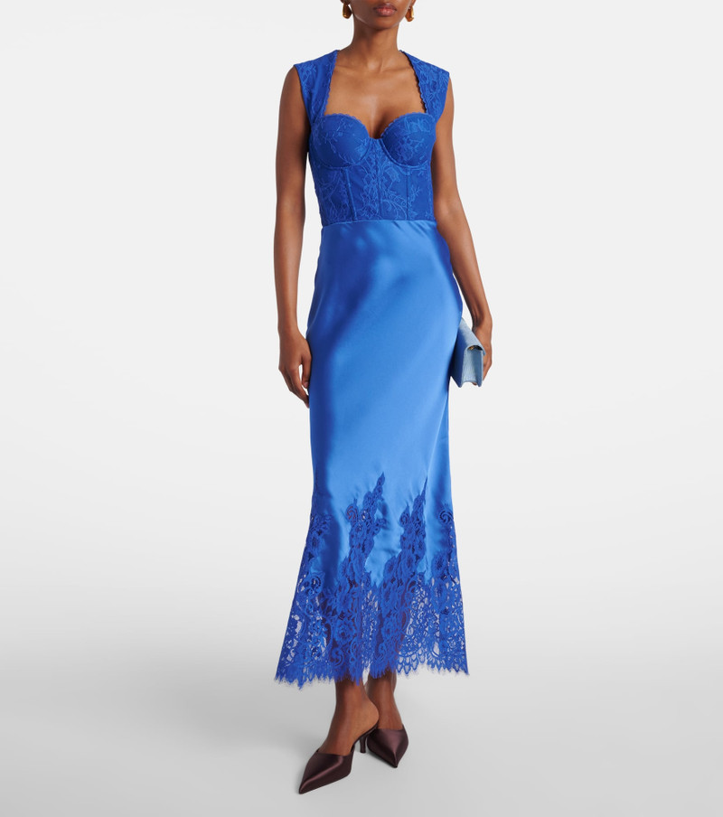 REBECCA VALLANCE Remi lace and satin maxi dress outlook