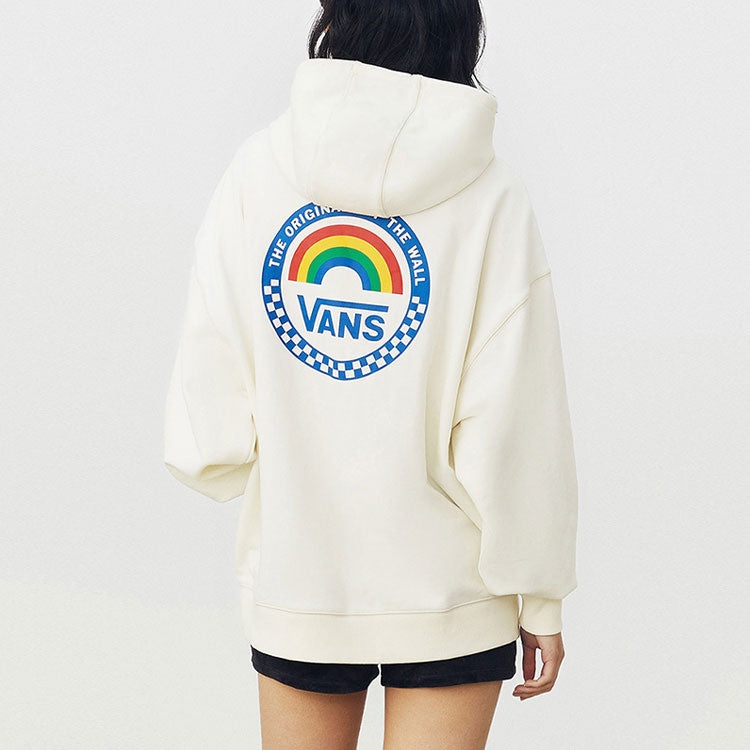 (WMNS) Vans Anaheim Rainbow Oversized Hoodie 'White' VN0A5AUEFS8 - 7