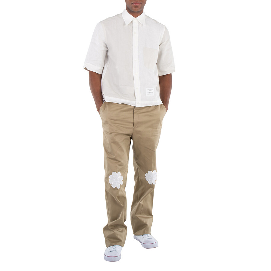 Thom Browne Satin Stitch Unconstructed Daisy Patch Trouser - 3