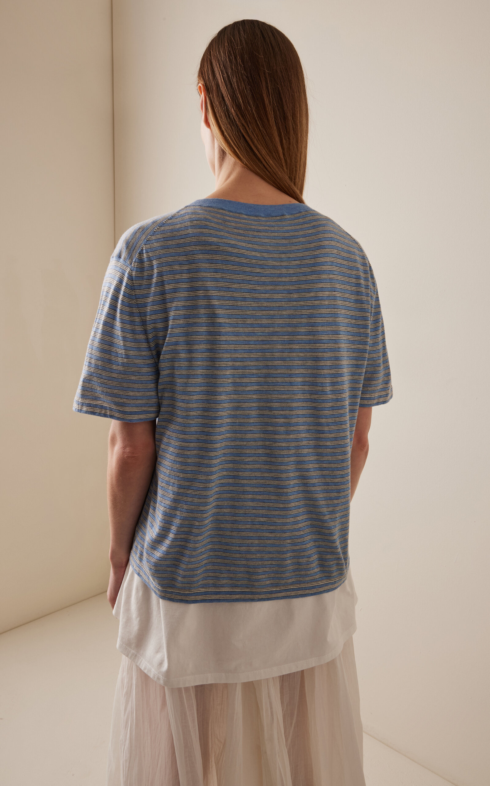 Jansu Striped Cotton-Cashmere T-shirt stripe - 4