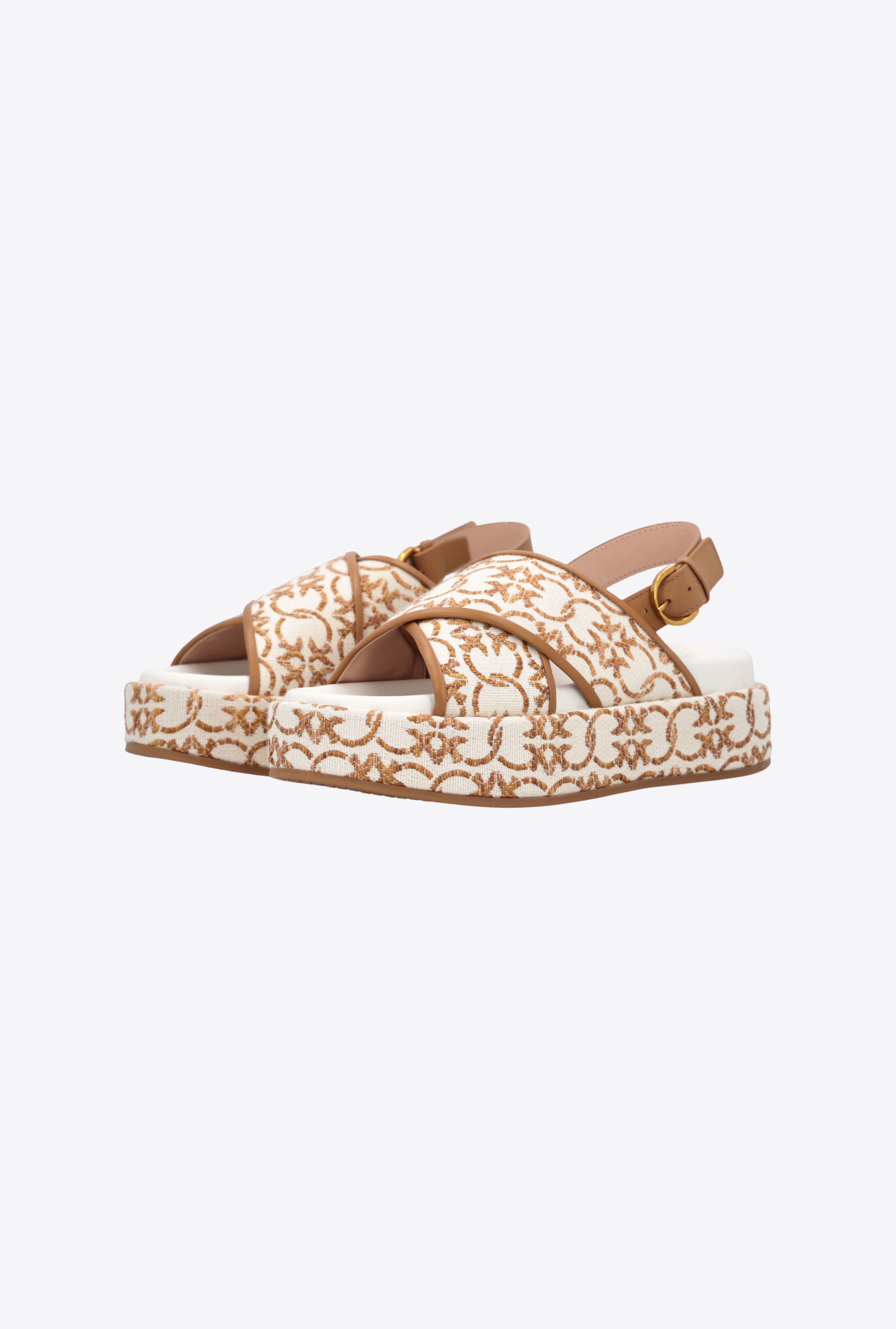 MONOGRAM PLATFORM SANDALS - 6