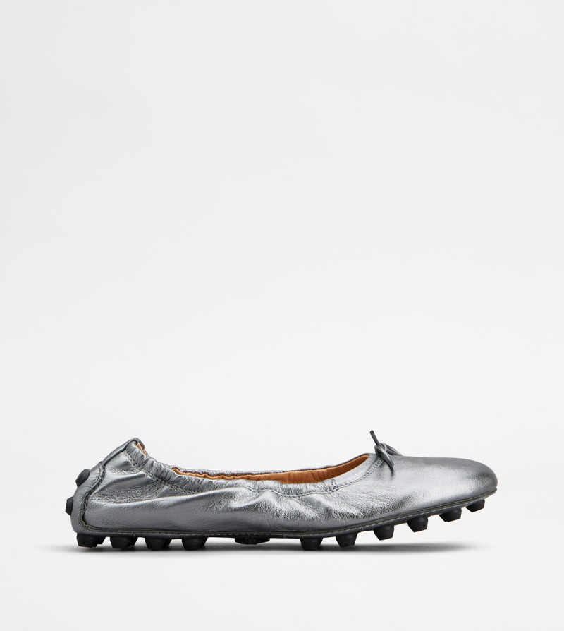 BUBBLE BALLERINAS IN LEATHER - SILVER - 1