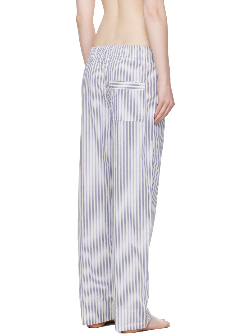 White & Blue Poplin Pyjama Pants - 3