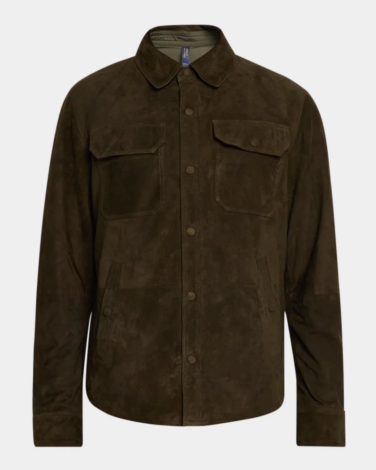 Men's Reversible Suede-Taffeta Shirt Jacket - 1
