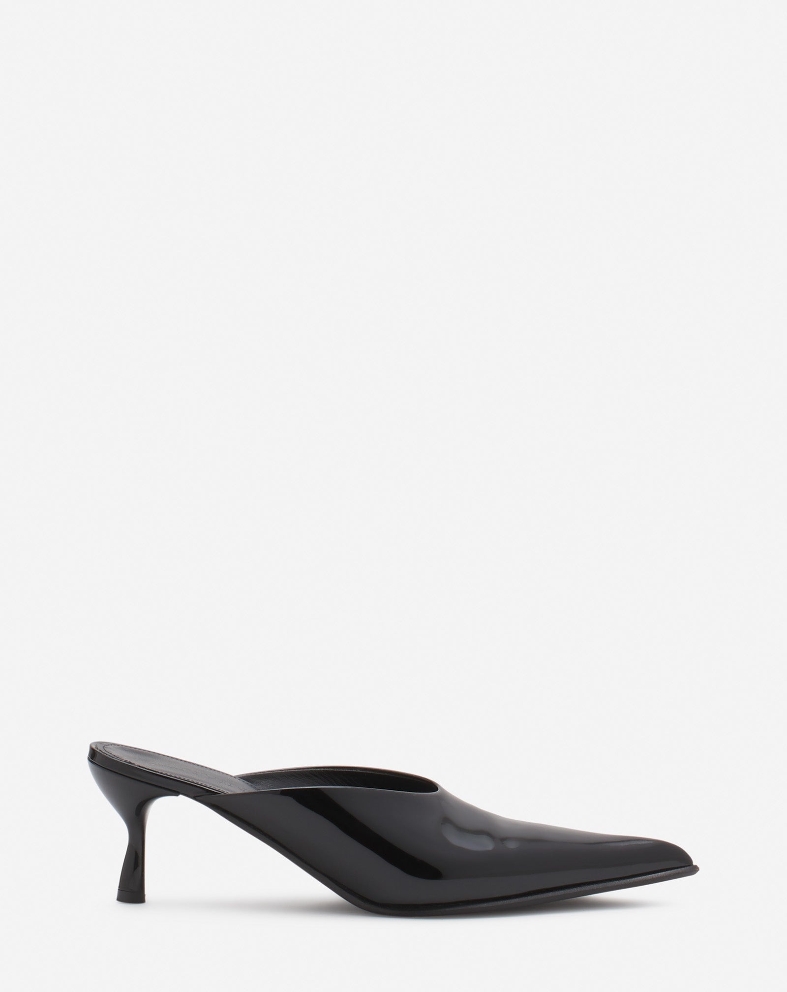 PATENT LEATHER HEELED MULES - 1