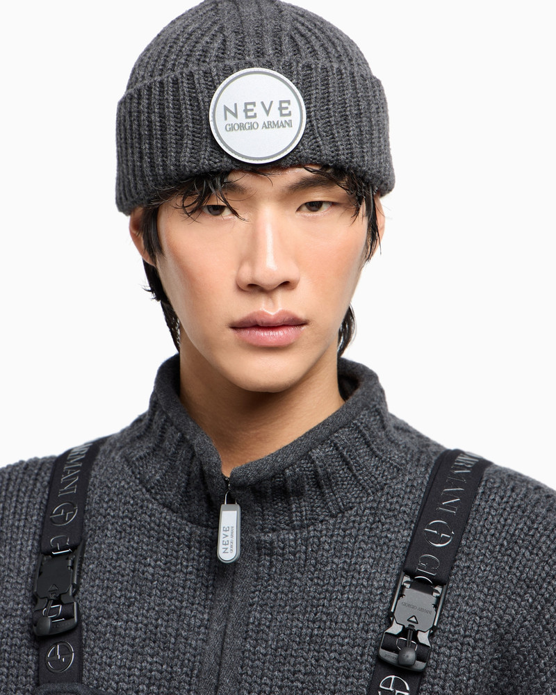 GIORGIO ARMANI NEVE RIBBED CASHMERE BEANIE 3
