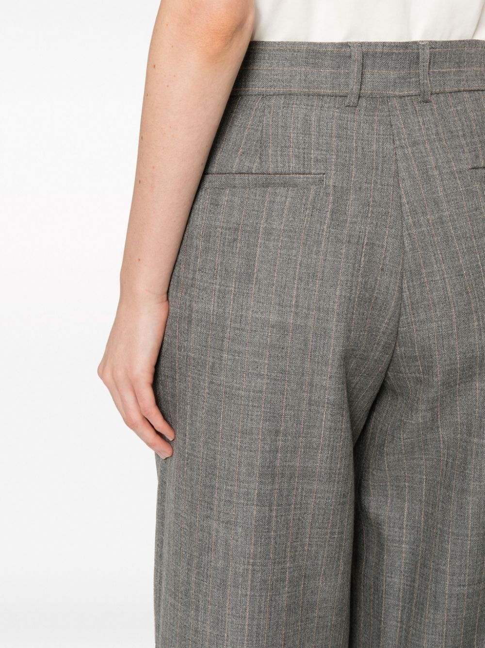wide-leg wool trousers - 5
