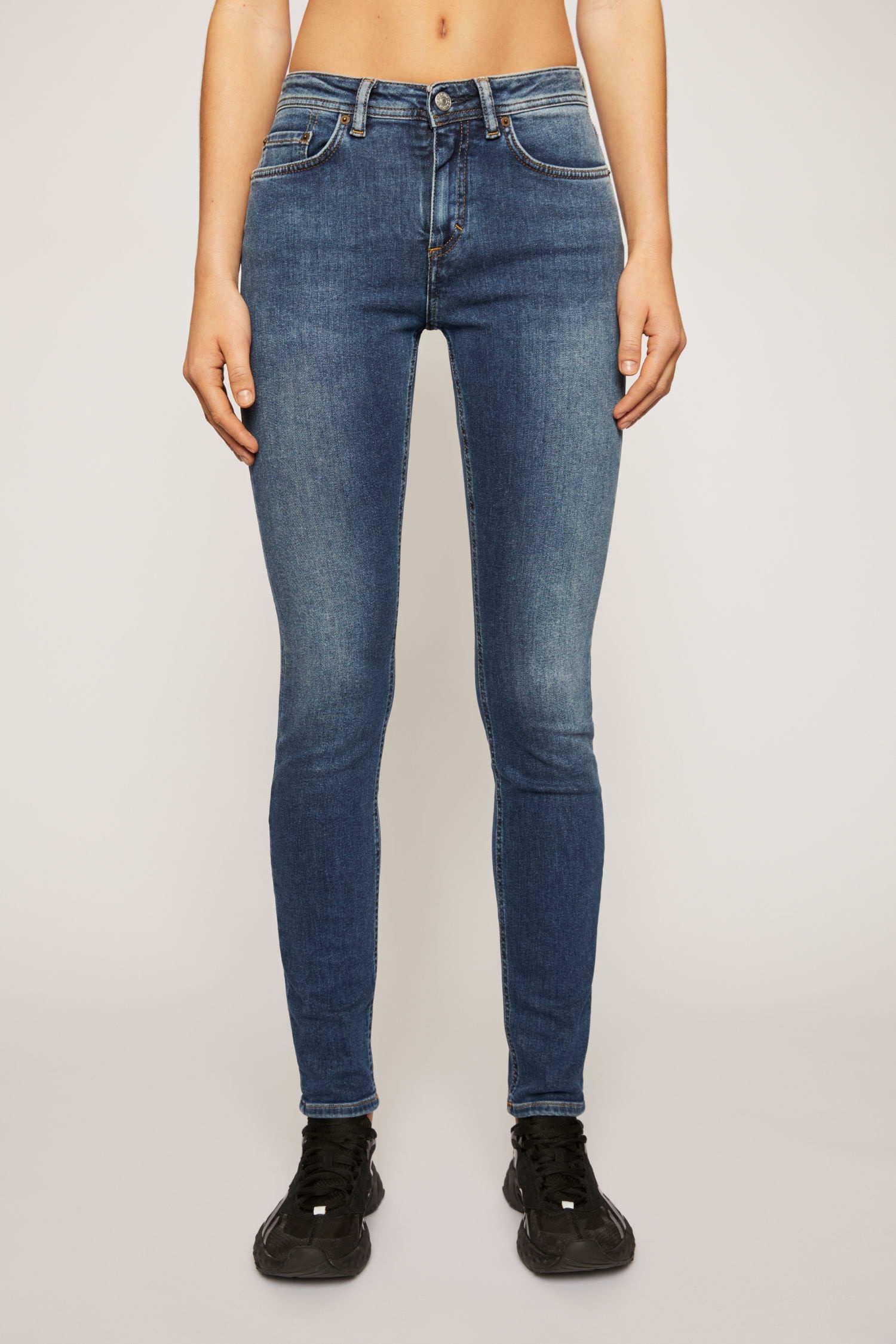 Mid-rise skinny jeans mid blue - 2