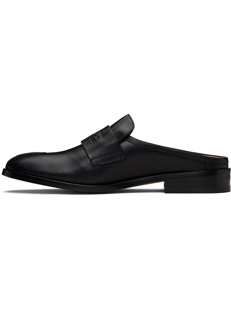 MM6 Maison Margiela Black Embossed-Logo Loafers outlook