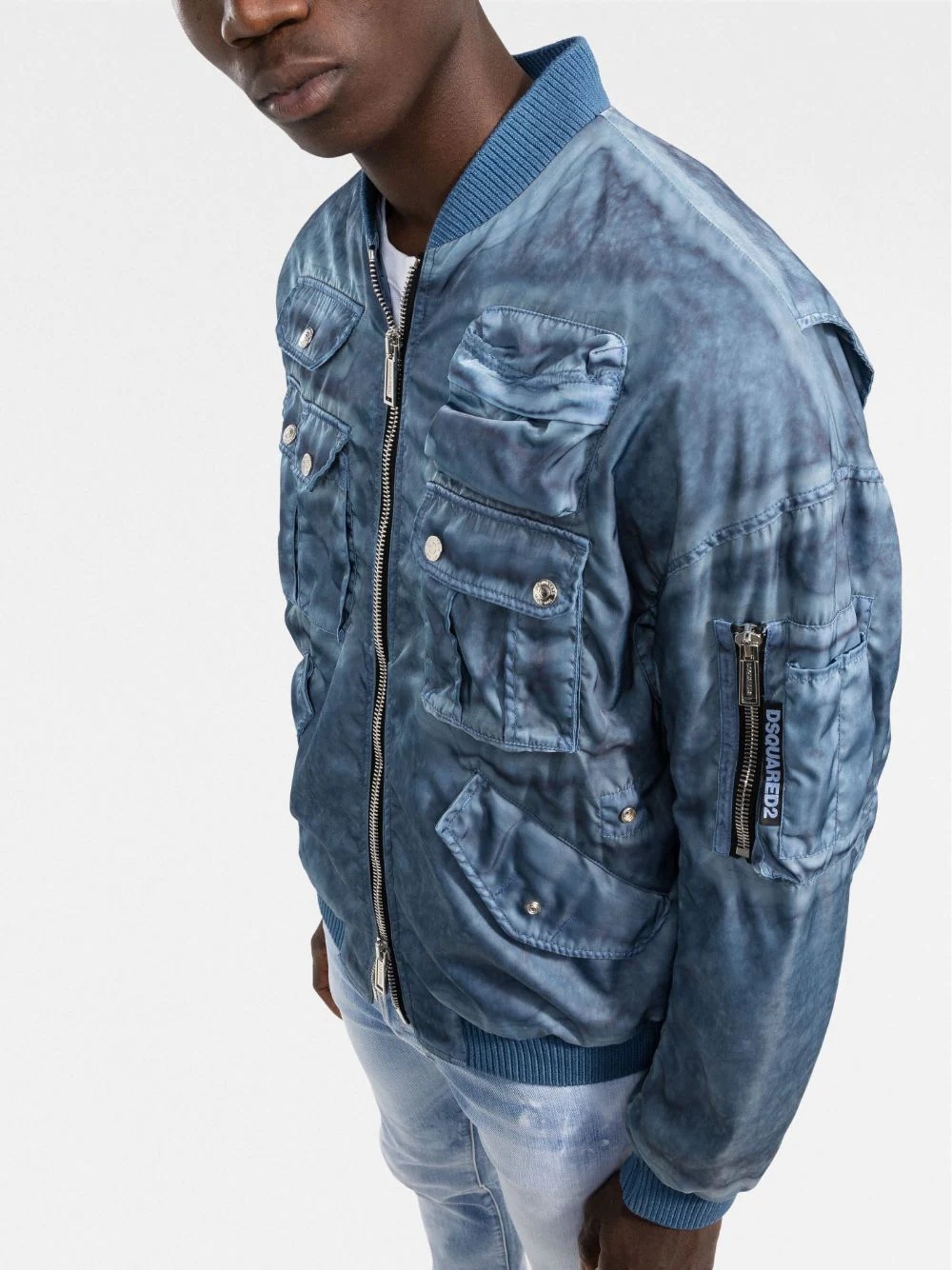 faded effect bomber jacket - 3