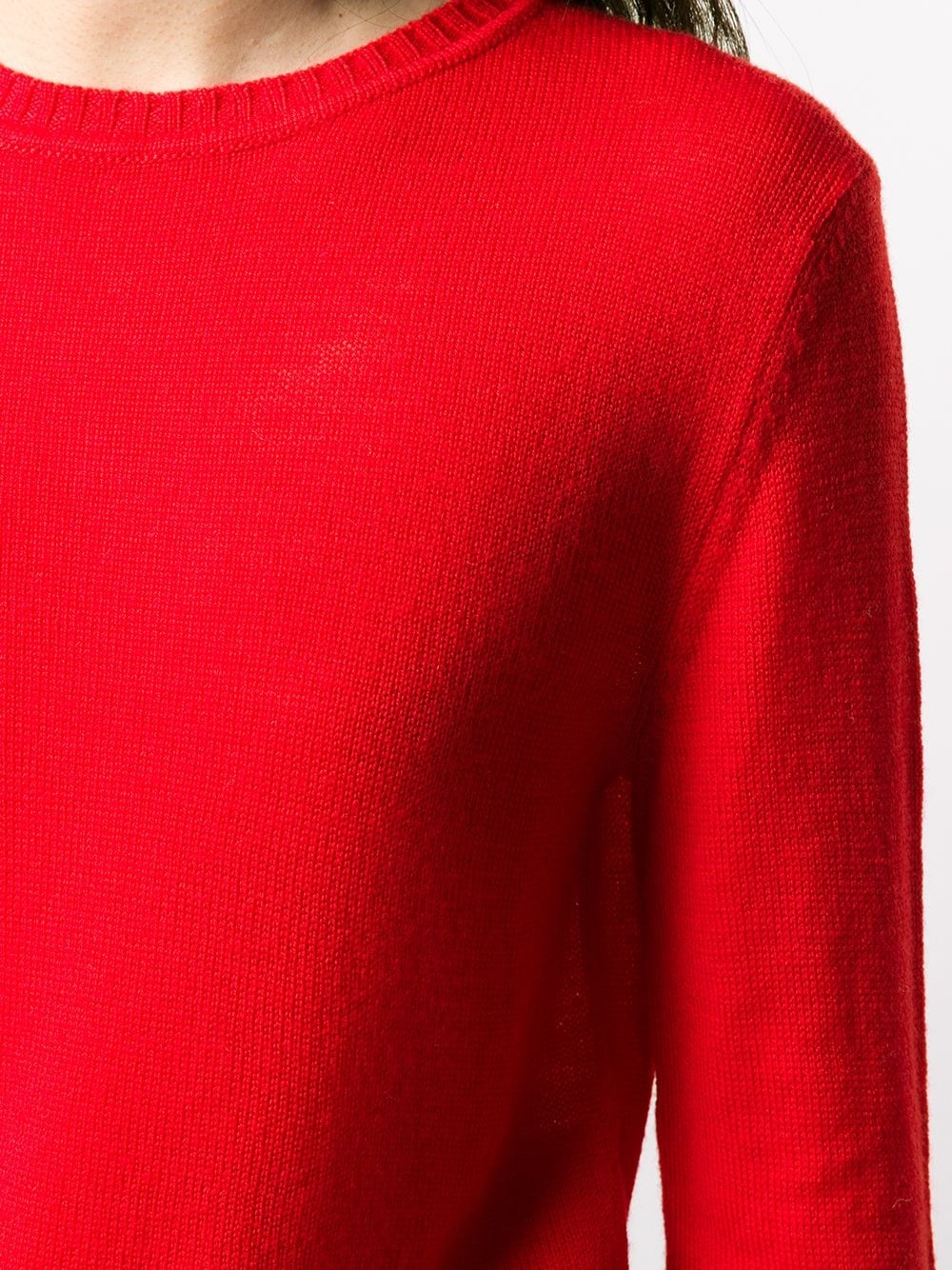 crew-neck long sleeved knitted top - 5