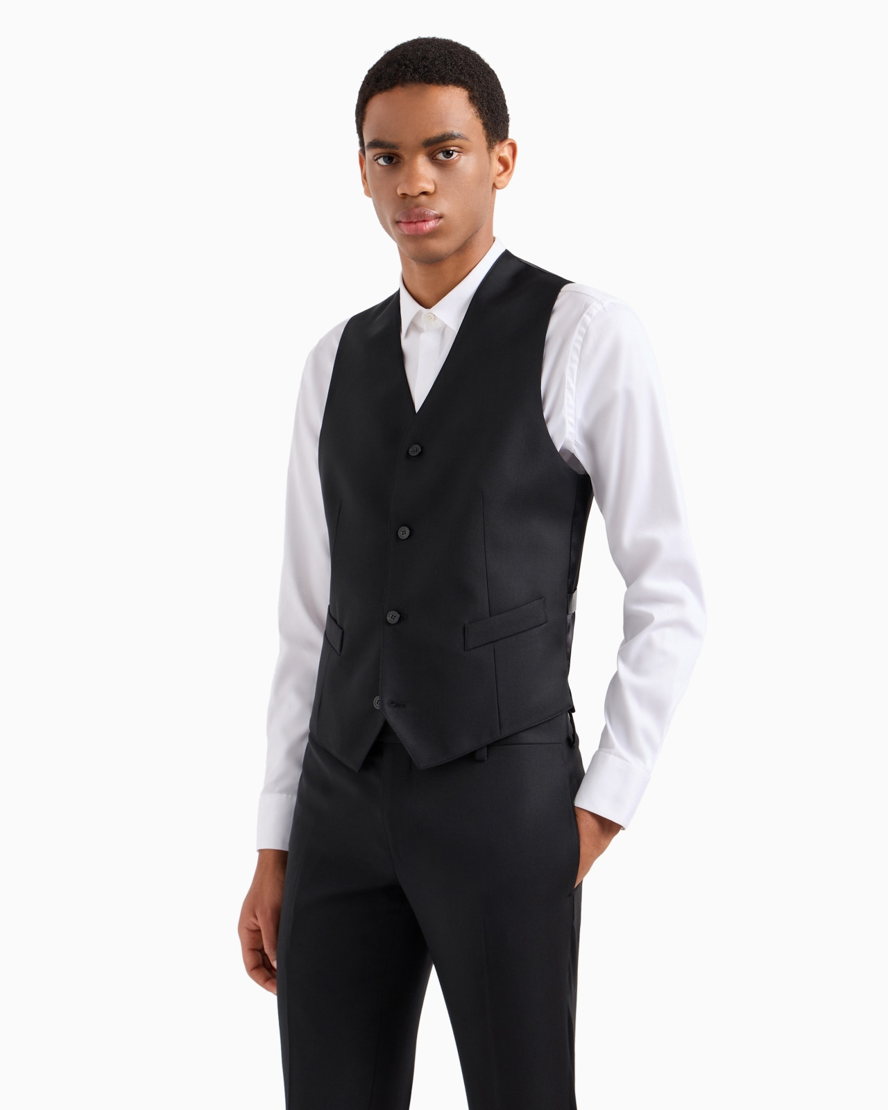 Single-breasted, worsted virgin-wool gilet - 4